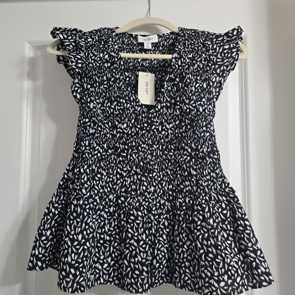 Black and White Patterned Top by A New Day